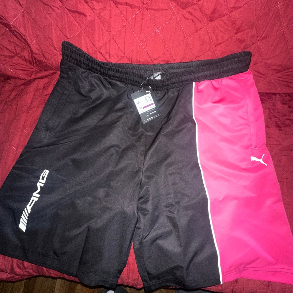 Puma AMG Black and Pink Shorts